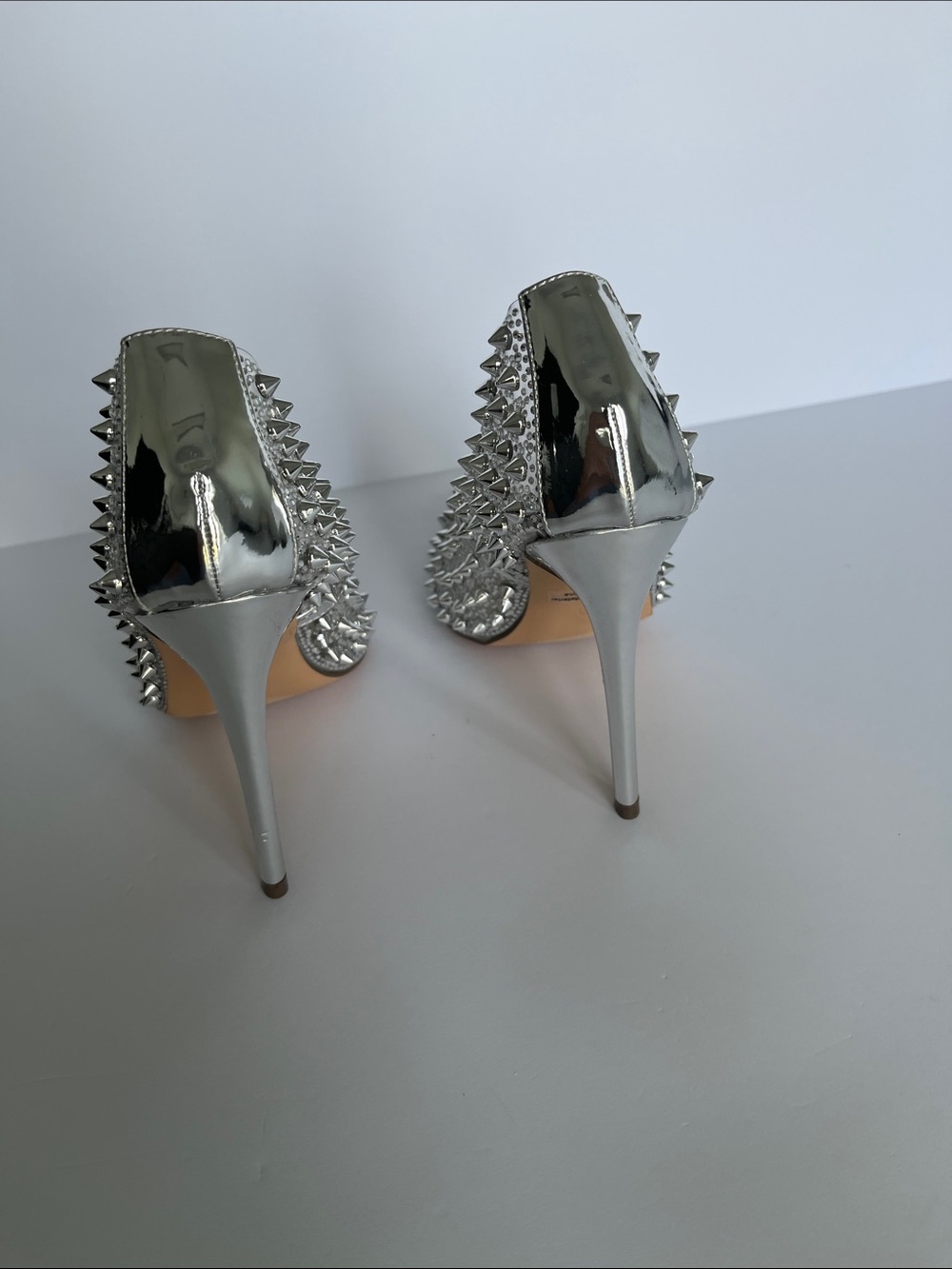NEW Silver Crystal-Stud Pointed Toe Pumps - Picture 3 of 6